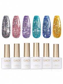GAOY Gaoy Juego De Esmaltes De Uñas De Gel De 6 Piezas, Tonos de piel neutros, rosas y marrón para manicura en casa - Diseño de uñas, salón, kit de inicio para el hogar, Ideal como regalo para muje, melocotones, para primavera y todas las estaciones, Manicura para remojar, perfecto para todos los tonos de piel - Dorado - Ver 1