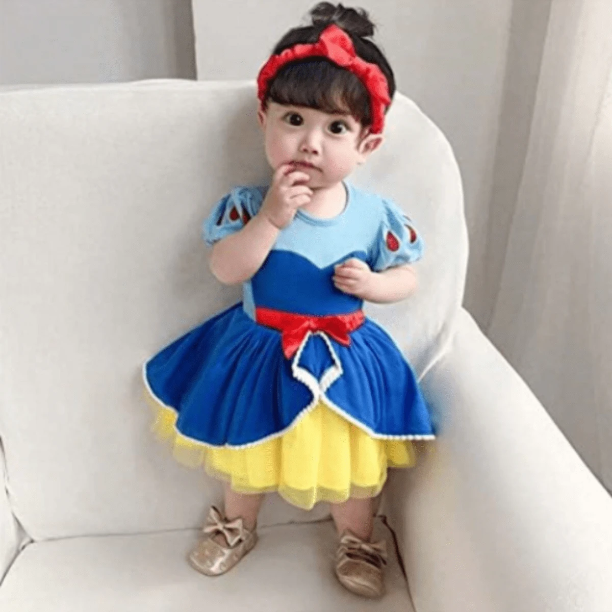 Cute Little Girl Mermaid Costume Princess Dress Halloween Tutu Dress Jumpsuit Christmas Romper - 藍色 - 查看 1