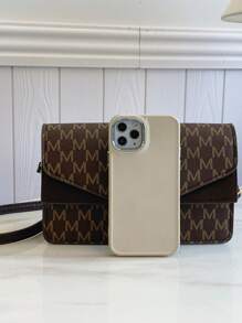 Fashionable Handheld & Shoulder Small Square Bag, Versatile For Girls - Coffee Brown - View 5