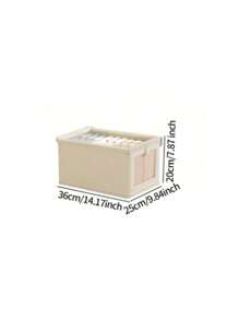 1 pièce Boîte de rangement pliable beige avec couvercle et fenêtre transparente, boîte de rangement pour vêtements style tiroir, décoration de maison pour la chambre, la salle des fêtes, décoration de chambre, décor de pièce, décorations, décorations, décor, rangement, organisateur pour robe, pantalon, chaussures, jean, botte, jupe