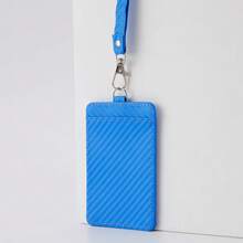1 件带挂绳的碳纤维身份证夹 - 简单且男女通用的徽章证件透明姓名标签套适合旅行和日常使用挂绳卡夹卡片盒名片夹女士礼物 - 彩色 - 查看 11