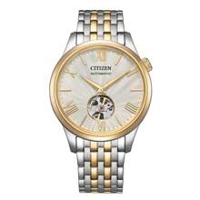 CITIZEN CITIZEN Serie Klassische Roségold Armbanduhr, modisches Business Lässig Design, wasserdicht, mechanisches Uhrwerk, Edelstahl Armband, gleiches Modell für Herren und Damen, weißes Ziffernblatt NH9136-88A