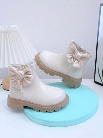 1 Pair Anti-Slip & Durable Sole Fashion Girls Boots, Autumn/Winter