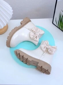 1 par Botas de moda antideslizantes y duraderas para niñas, otoño/invierno - Beis - Ver 4