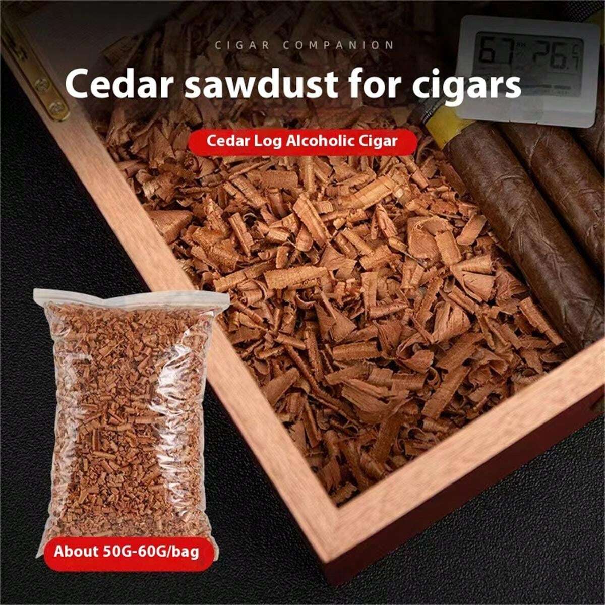 1pc Cedar Wood Chips Fine Sawdust Cigar Humidor Moisturizing Anti