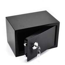 SENDERPICK Wall Safe, Mini Safe With Key Lock And Double Key, Wall Safe, 230 X 170 X 170 Mm [Nice Gift For Your Family & Friend] - 黑色 - 查看 9