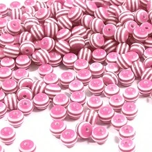 30 hạt nhựa Acrylic sọc rực rỡ 10mm dùng làm vòng tay, dây đeo điện thoại, móc chìa khóa, đồ trang sức làm từ túi xách tự làm - Hạt tròn sọc phẳng bằng nhựa acrylic 10 mm phong cách đầy màu sắc - Xem 11