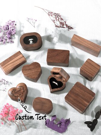 1pc Customized Jewelry Box, Walnut Solid Wood Jewelry Storage Box, Cufflink & Tie Clip Display Case, Suitable For Holiday Gifts, Weddings, Home Storage, Creative DIY, Multi-Functional, Anti-Mold, Ornamental, Reusable For Birthdays, For Housewarming, For Graduation, Kitchen, Dining Room, Bedroom, Office, Living Room, Home, Garden, Tea Room Back To School,Festive Calendar