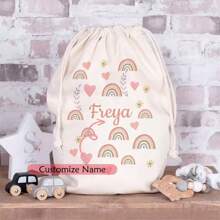 Gepersonaliseerde naam Regenboog speelgoedzak Magische eenhoorn Verjaardagsfeest Kerstmis Geslacht onthullen cadeau Cadeauzak Slaapkamer opbergruimte Verkleedtas, Halloween, Halloween decoratie