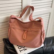 New Women's Canvas Bag, Large Capacity Tote Bag, High-End Feel, Underarm Bag, New Makeup Bag, Niche Crossbody Bag The Shoulder Bag