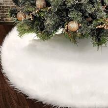 1 pezzo gonna di albero di Natale in tessuto bianco, decorazione natalizia per l'albero di Natale, ornamento per albero di Natale 77,98 cm, regalo migliore