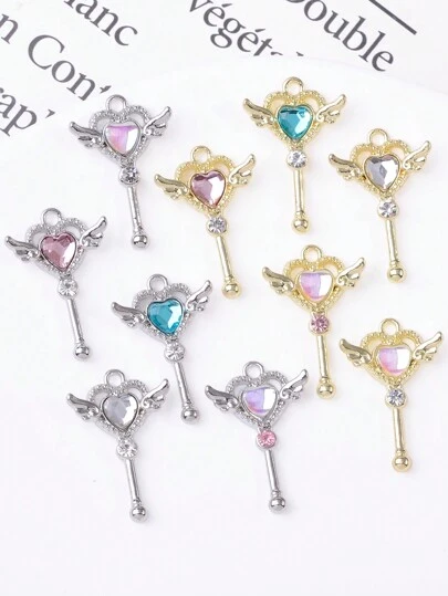 5個入りパック ファッション 魔法の杖型 亜鉛合金ペンダントチャーム かわいいファッション素材 卸売