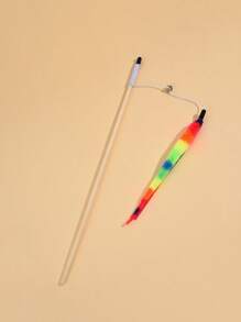 1 Pc New Colorful Twisty Worm Cat Teaser Wand Interactive Play Toys - Multicolor - View 2