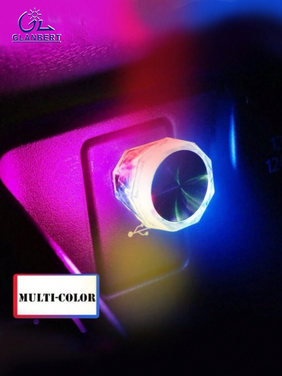 GLANBERT 2pcs Car Interior LED Ambient Light, Cars USB Decorative