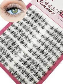 10pcs 8-10mm Short Extra Natural Daisy Flower False Eyelashes For Women, Realistic & Lifelike 3D Lashes With Invisible Band - Black - View 2