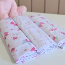 Kit com 3 mantas de flanela para bebês, 1,00 m x 80 cm, 100% algodão Bublim