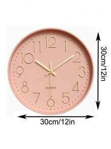 8-16 英寸静音豪华无滴答挂钟，电池供电挂钟，带高透明玻璃盖，适合儿童、客厅、卧室、厨房、学校、办公室、家居装饰