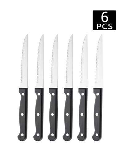 1/4/6/8 piezas Cuchillos de acero inoxidable para bistec, adecuados para cocina, restaurante, hotel, boda