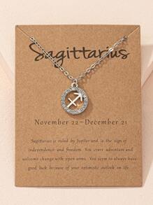 1pc Fashionable And Versatile Women's Simple Shiny Cubic Zirconia Zodiac Sign Necklace - Zodiac Necklace - View 25