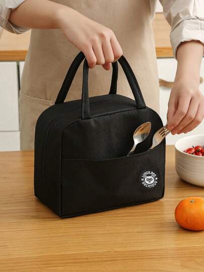 1pc Portable Insulated Lunch Bag, Large Capacity Waterproof Leakproof Reusable Lunch Tote Bag For Travel Work School Picnic