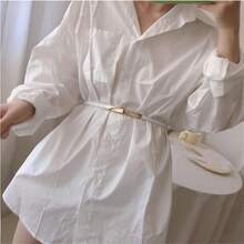 Thắt lưng trắng nhiều màu thanh lịch dành cho nữ, được làm bằng da cao cấp, đơn giản và phong cách, thích hợp để mặc hàng ngày và phụ kiện cho trang phục hoặc váy, phong cách Hàn Quốc - trắng - Xem 8