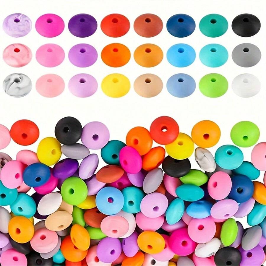 100 hạt đất sét polymer nhiều màu 6mm/gói - Hạt xốp mềm dùng làm đồ trang sức DIY, vòng tay, vòng cổ, hoa tai, móc chìa khóa và đồ thủ công - Nhiều màu - Xem 1
