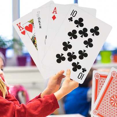 1pc/Pack Oversized Poker Cards, Giant-Sized Poker Deck For Halloween Party Decoration, 54pcs Extra Large Playing Cards, Adult Party Games Suitable For Halloween, Christmas, Thanksgiving