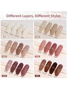 Gaoy 6 Pcs Gel Nail Polish Set - 3 - Beige - View 2