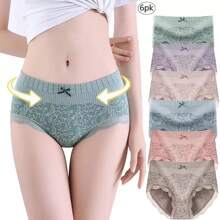 6 Pack High Waist Shapewear Panties For Women Plus Size Tummy Control Panties - 綠色 - 查看 1