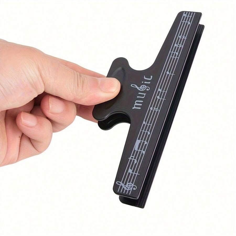 1PC Kẹp giữ bản nhạc ABS bền cao cấp Kẹp giấy dài 15cm phù hợp cho giá đỡ bản nhạc trống Piano Guitar - màu đen - Xem 1