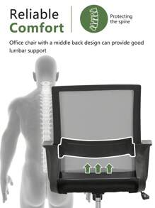Office Chair Computer Chair Ergonomic Mesh Chair Mid-Back Home Office Desk Chiar - Xám - Xem 3