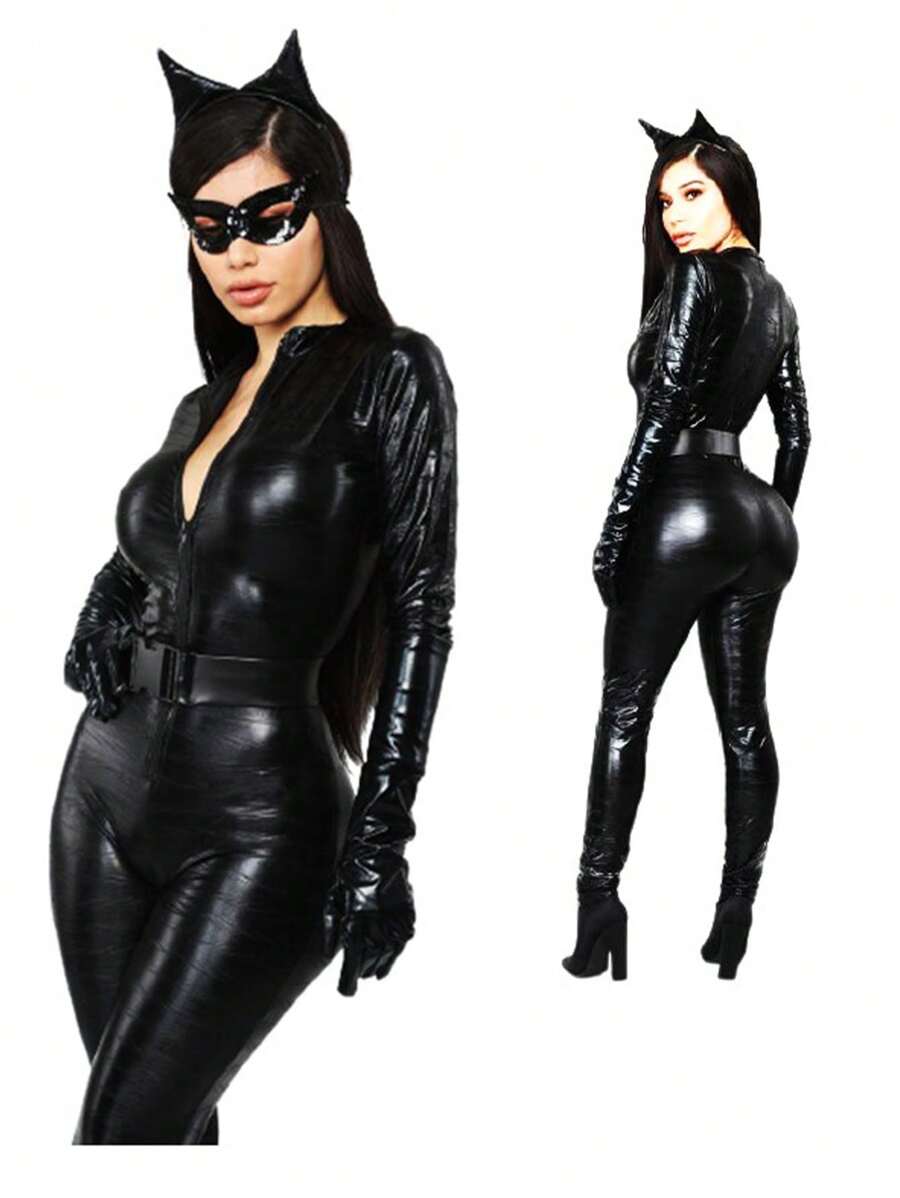 Catsuit Catsuit Devil Sexy Catsuit Halloween Costume - 黑色 - 查看 1