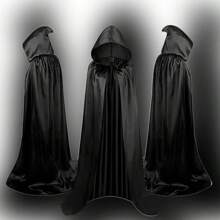 1PC Halloween Cloak Black Death Cloak Witch Demon Costume Vampire Party Cloak Tint Material Color Bright Bright Touch Silky Smooth - Multicolor - View 11