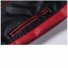 Chamarra Slim Fit Moderna Estilo Biker Chamarras Hombres,Men's warm winter leather men's jacket, outerwear, slim fit support collar, suitable for motorcyclists and motorcycles - Café integral - Ver 6
