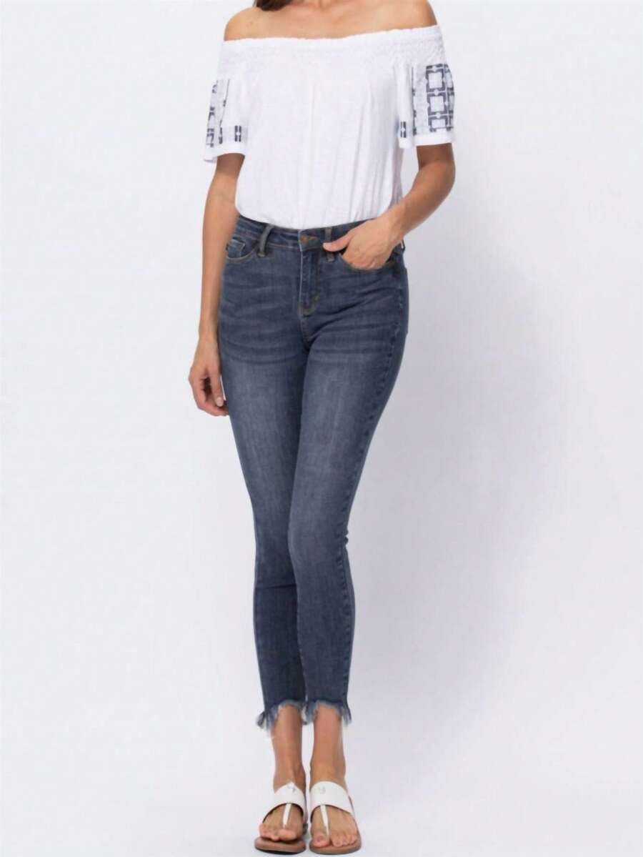 Judy Blue Shark Bite Jeans - Màu xanh lam - Xem 1