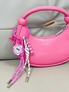 Cute Keychain Purse Charm Designer Rope Bag Charms For Handbag Aesthetic Preppy Stuff Backpack Charm Gifts For Women - Pink - View 3