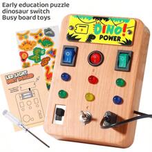 1 Stück Montessori Busy Board mit LED-Beleuchtung, Schalter und Schraubendreherwerkzeugen - Reiseaktivität und Lernspielzeug zur Verbesserung der Feinmotorik