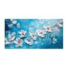 1 pezzo Quadro astratto con fiori bianchi su tela, decorazione moderna per la casa, stampa pittorica, opera d'arte da parete, senza cornice