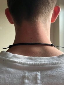 1 pièce Collier pendentif croix classique pour hommes, cordon tressé ciré réglable