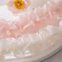 5 厘米褶皱密集 3D 花卉蕾丝花边，DIY 工艺品，服装，帽子装饰，洛丽塔风格 - 2M - 彩色 - 查看 4