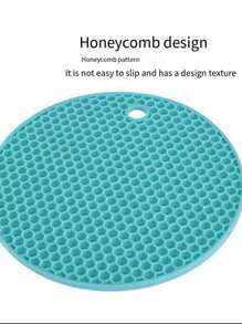Jedna izolowana mata stołowa, kreatywna, pogrubiona europejska silikonowa mata kuchenna, okrągła podkładka w kształcie plastra miodu