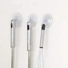 10cs Transparent Sucker Hook, Powerful Sucker Bracket, Plastic Hook, Silicone Material, Easy To Install, Suitable For Kitchen, Bedroom, Bathroom, Living Room, Shop Glass, Windows, Smooth Walls. Car Glass Hook. Store And Hang Small Objects. Reusable - White - View 7