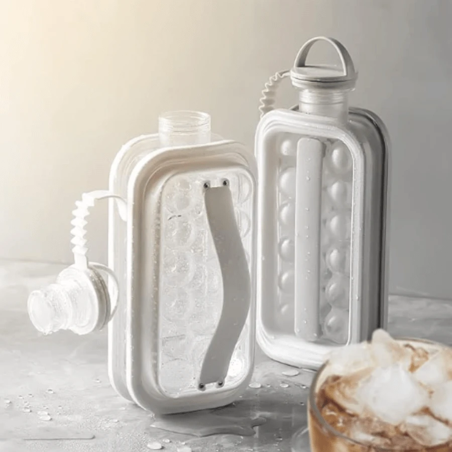 Ice Ball Maker Machine, Portable Ice Machine Bottle Makes 17 Ice Cubes, Creative Ice Cube Molds Bottle Ice Hockey Kettle For Whiskey/Hockey/Champagne/Juice/Coffee, Summer Ice Bin & Tray, Kitchen Accessories - 隨機的 - 查看 1
