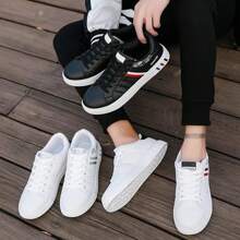 Shein príncipe Tenis Planos Cómodos y Modernos para Hombre, Calzado Casual Deportivo, Perfectos para Uso Diario y Actividades al Aire Libre - Negro - Ver 8
