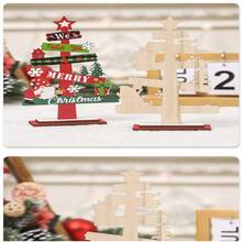 1pc Mini Wooden Desktop Christmas Tree Decoration, Christmas Holiday Atmosphere Accessory - Multicolor - View 5