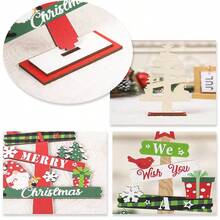 1pc Mini Wooden Desktop Christmas Tree Decoration, Christmas Holiday Atmosphere Accessory - Multicolor - View 3