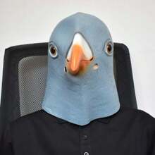 Máscara de animal que cubre toda la cara, máscara de mono, disfraz de máscara de gorila para fiesta de disfraces, accesorios de disfraz de fiesta de Halloween - gallo, vaca, león, tigre, paloma, ratón, rana, koala, dinosaurio, loro, pato amarillo, Navidad