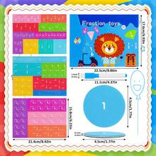 磁性书分数学习，彩虹磁性分数砖圆形活动套装教师用品，家庭学校用品小学家庭数学操作器