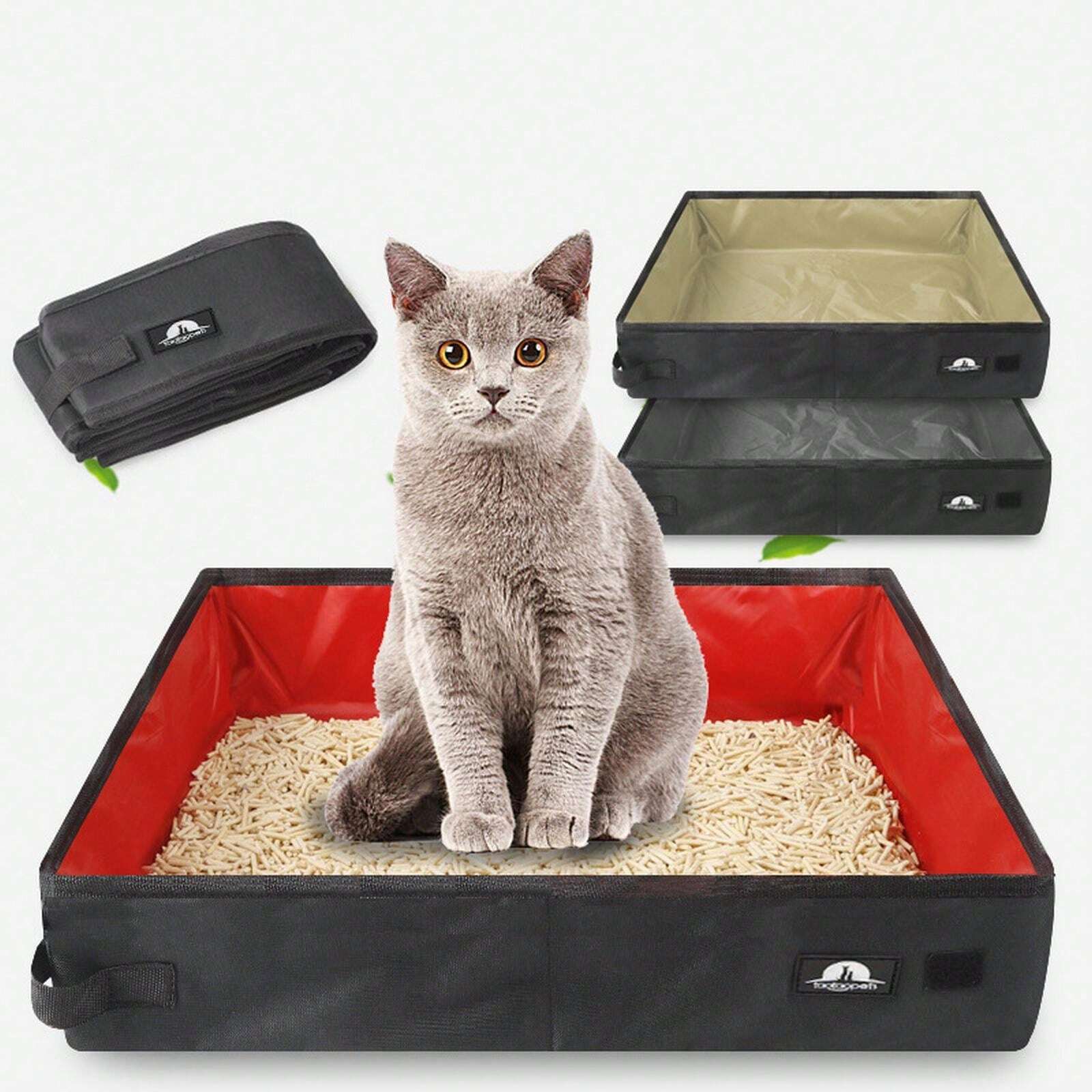 Random Color Portable Foldable Cat Litter Box, Convenient & Practical