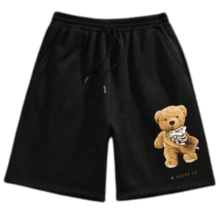 Shorts Sweatshirt Bears In Fashion Bermuda Casual Fun Streetwear Cool Unisex - màu đen - Xem 1
